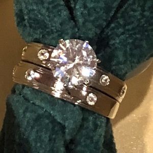 💎2ct Sterling Silver CZ double Ring